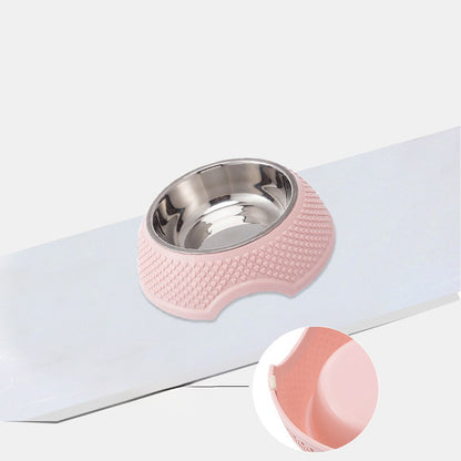 Cat Dog Bowl Stainless Steel Cat Bowls Neck Puppy Cats Feeder Non Slip Crashworthiness Base Pet Food Water Container