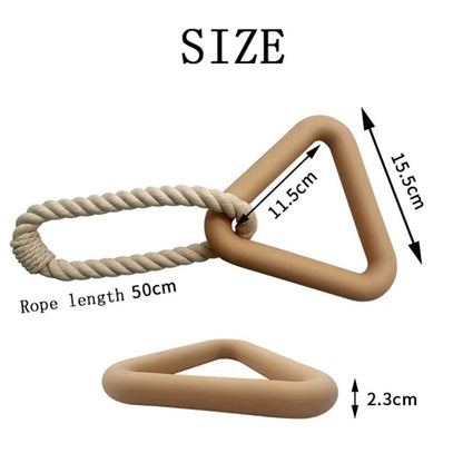 Exquisite Large Triangular Pull Ring, Bite-resistant And Wear-resistant Cotton Rope Pull Ring Toy Fully Interacts With Pets