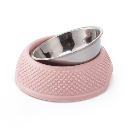 Cat Dog Bowl Stainless Steel Cat Bowls Neck Puppy Cats Feeder Non Slip Crashworthiness Base Pet Food Water Container