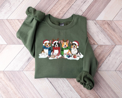 Christmas Corgi Dog Sweatshirt, Dog Owner Christmas Gift