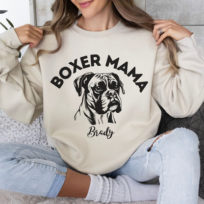 Customized Dog Shirt, Dog Mom Shirt, Boxer Mom Shirt, Custom Pet Gift, Dog Personalized Sweatshirt, Custom Boxer Shirt With Name