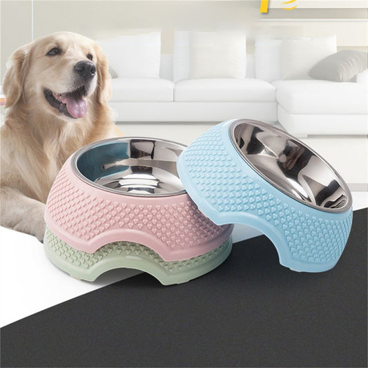 Cat Dog Bowl Stainless Steel Cat Bowls Neck Puppy Cats Feeder Non Slip Crashworthiness Base Pet Food Water Container