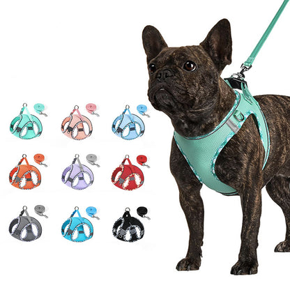 Dog Harness No-Pull Pet Harness With A Leash 1.2m Step In Dog Harness With Breathable Mesh And Quick-Release Buckle Reflective Outdoor Pet Vest For Dogs And House Cats