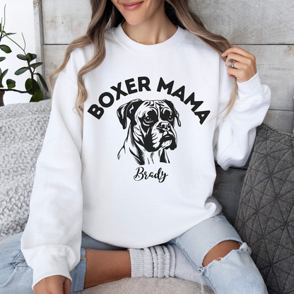 Customized Dog Shirt, Dog Mom Shirt, Boxer Mom Shirt, Custom Pet Gift, Dog Personalized Sweatshirt, Custom Boxer Shirt With Name