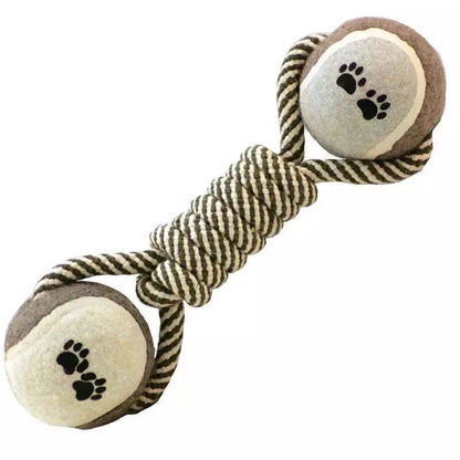 Pets Chew Toy Cotton Rope Tennis Dumbbell Rubbertoy Ball Medium Large Dog Interactive Toy Animal Playing Supplies