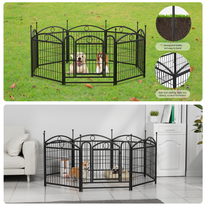 Dog Playpen Indoor 24 Inch 8 Panel Metal Dog Playpen