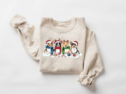 Christmas Corgi Dog Sweatshirt, Dog Owner Christmas Gift