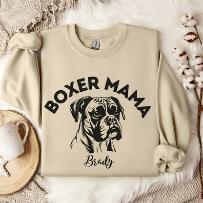 Customized Dog Shirt, Dog Mom Shirt, Boxer Mom Shirt, Custom Pet Gift, Dog Personalized Sweatshirt, Custom Boxer Shirt With Name