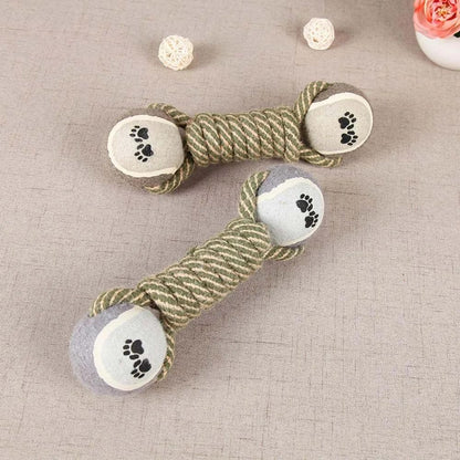 Pets Chew Toy Cotton Rope Tennis Dumbbell Rubbertoy Ball Medium Large Dog Interactive Toy Animal Playing Supplies