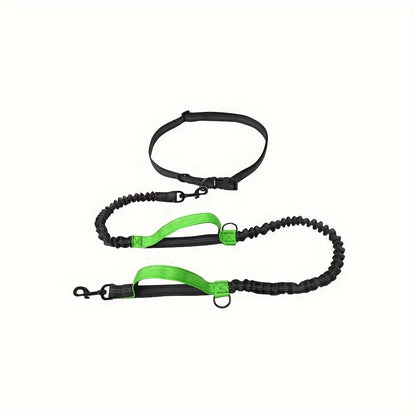 Hands-Free Dog Leash For Running & Walking - Durable Nylon, Adjustable Waist Belt, Ideal For Active Pets