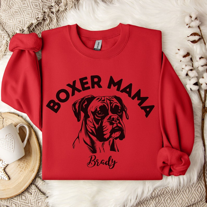 Customized Dog Shirt, Dog Mom Shirt, Boxer Mom Shirt, Custom Pet Gift, Dog Personalized Sweatshirt, Custom Boxer Shirt With Name