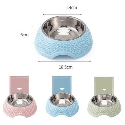 Cat Dog Bowl Stainless Steel Cat Bowls Neck Puppy Cats Feeder Non Slip Crashworthiness Base Pet Food Water Container