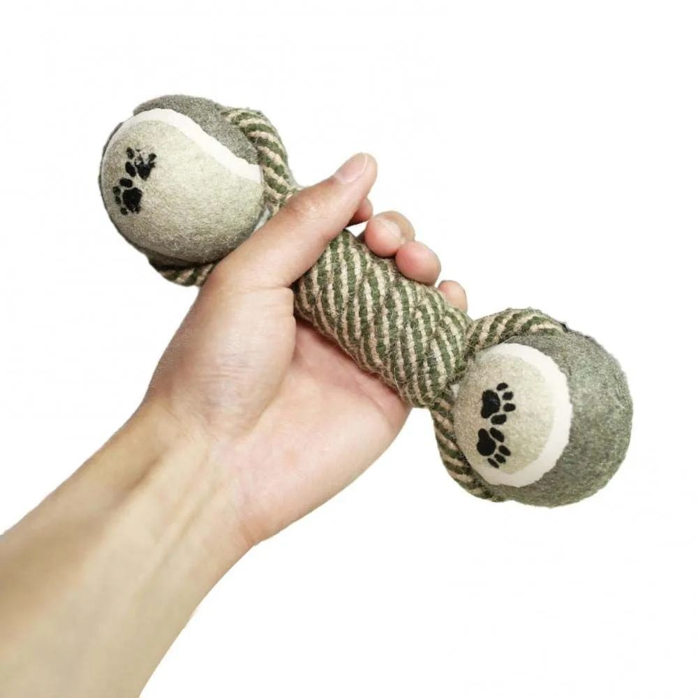 Pets Chew Toy Cotton Rope Tennis Dumbbell Rubbertoy Ball Medium Large Dog Interactive Toy Animal Playing Supplies