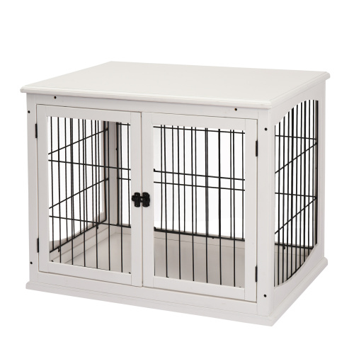 Small Kennel End Table With Two Open Sides And Lockable Door