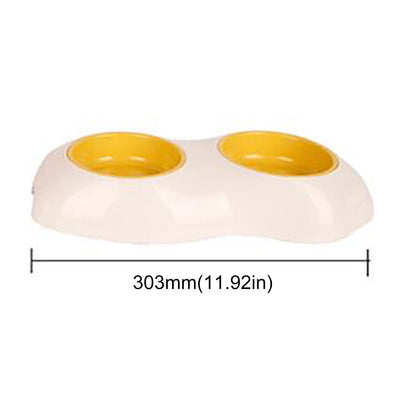 Egg-shaped Pet Bowl Drinking Water Single Bowl Double Bowl Dog Bowls Cute Pet Feeding Bowl Egg Yolk Shaped Food And Water Elevated Bowl Feeder