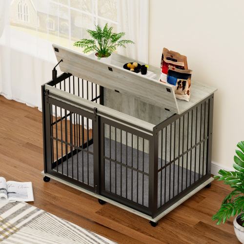 Furniture Dog Cage Sliding Iron Door Dog Cage With Mat