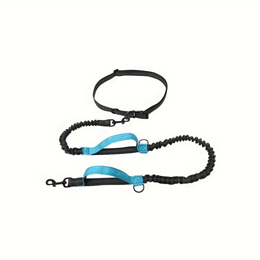 Hands-Free Dog Leash For Running & Walking - Durable Nylon, Adjustable Waist Belt, Ideal For Active Pets