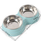 Double Pet Bowls Dog Food Water Feeder Stainless Steel Pet Drinking Dish Feeder Cat Puppy Feeding Supplies Small Dog Accessories