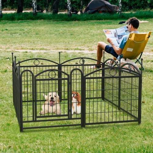 Dog Playpen Indoor 24 Inch 8 Panel Metal Dog Playpen