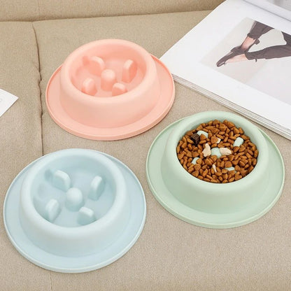 Pet Slow Eating Feeder Dog Feeding Food Bowls Anti-Chocking Dog Bowl Interactive Puppy Food Plate Dishes