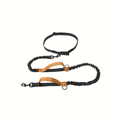 Hands-Free Dog Leash For Running & Walking - Durable Nylon, Adjustable Waist Belt, Ideal For Active Pets